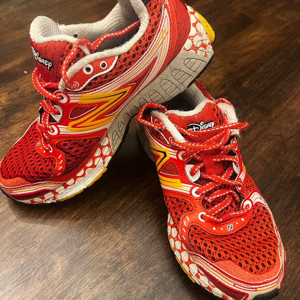 New Balance Run Disney Red Yellow Athletic Sneakers